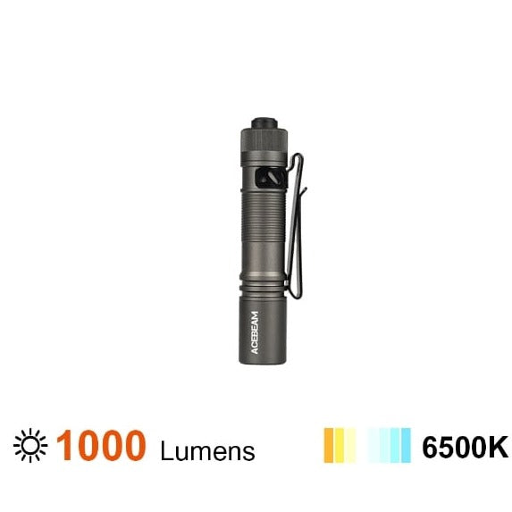 acebeam pokelit aa rechargeable mini flashlight Acebeam Pokelit AA GRAY 1000lm 14500 EDC Flashlight – Nealsgadgets