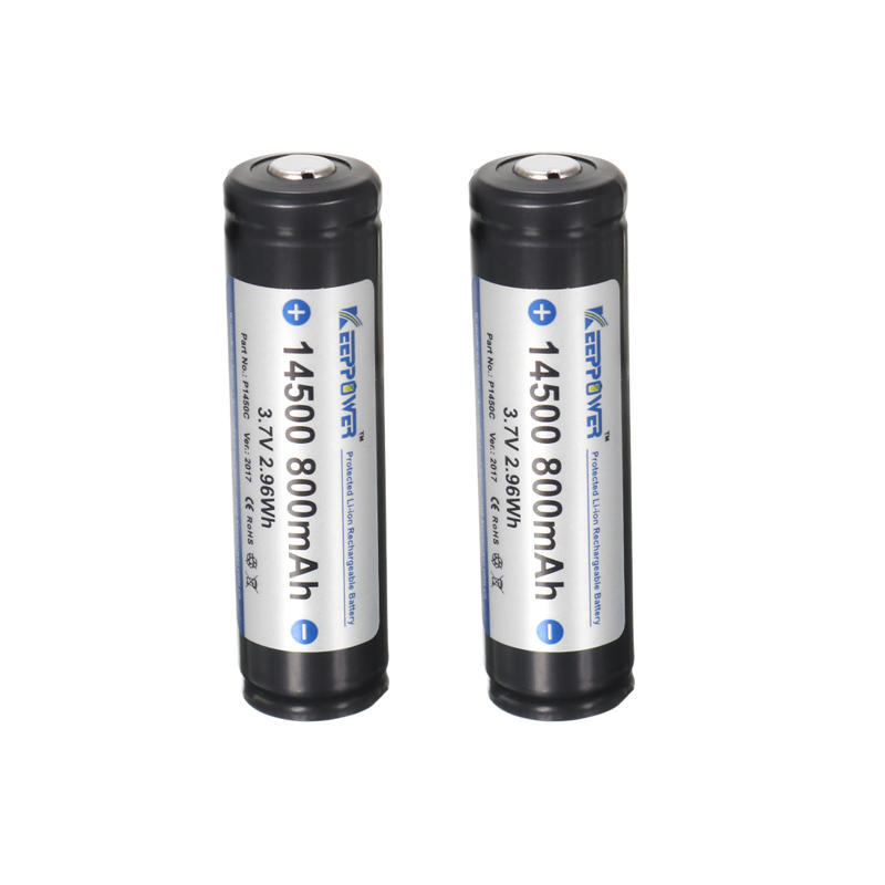 2pcs KeepPower 14500 800mAh Protected Rechargeable Battery