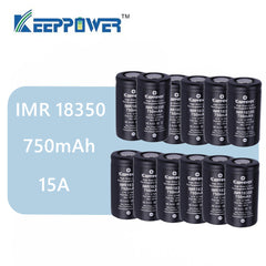 Original 12 pcs KeepPower IMR 18350 battery 750mAh 15A max discharge li-ion high drain battery 3.7V