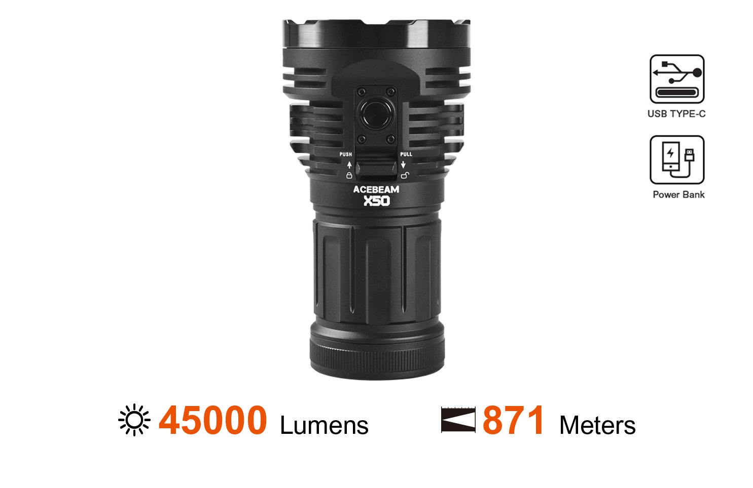 Acebeam X50 2.0 45000lm Flood  Flashlight Main image