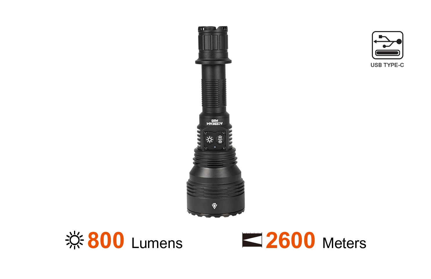 Acebeam W35 LC 800lm 2600m DEL Zoom LEP Flashlight Main image