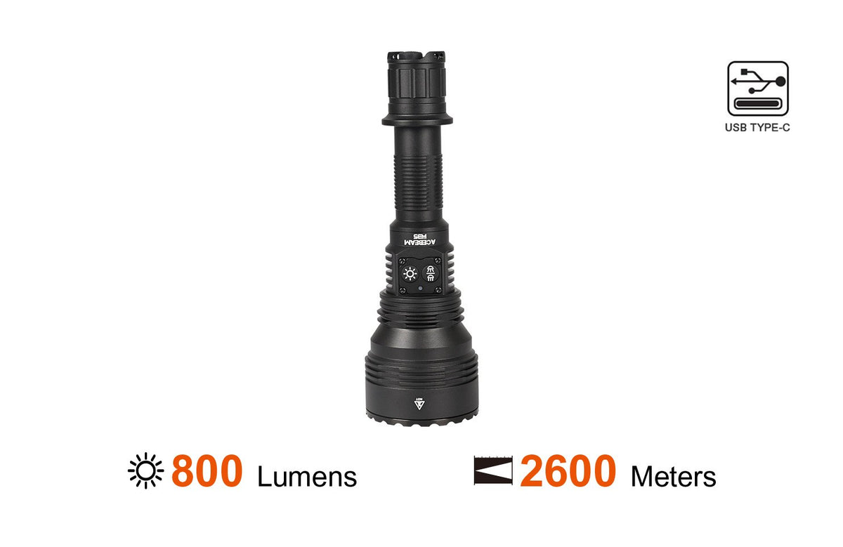 Acebeam W35 LC 800lm 2600m DEL Zoom LEP Flashlight