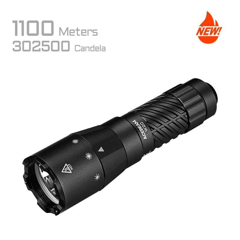 Acebeam W20 600lm 1100m LEP Flashlight with Wide Angle Spill Main image