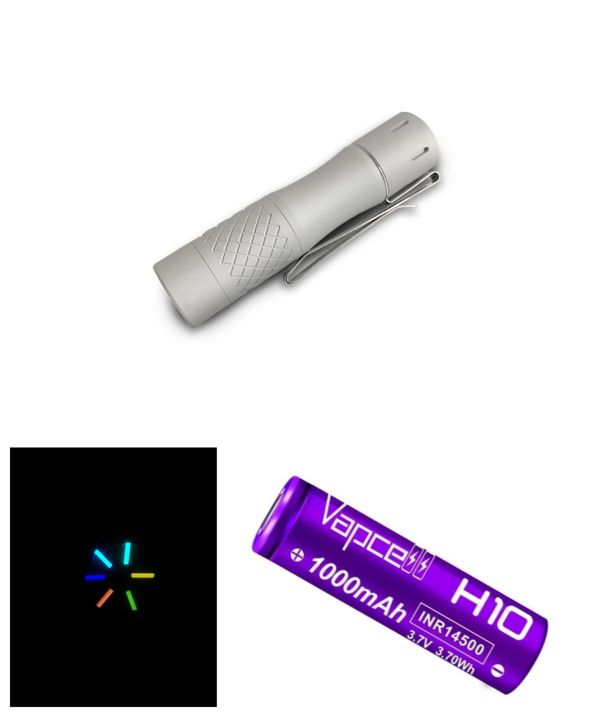 NLIGHTD L2 300lm 700m LEP Flashlight Battery Glow Tubes Bundle