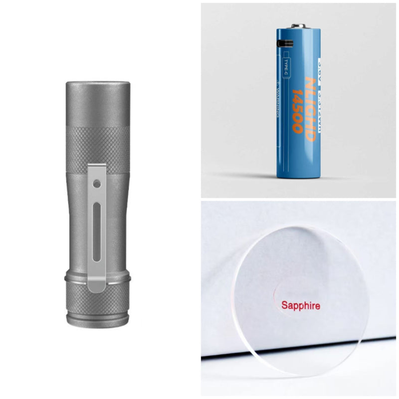 LUMINTOP FW1AA 2026 800lm EDC Flashlight with Battery Sapphire Lens Bundle