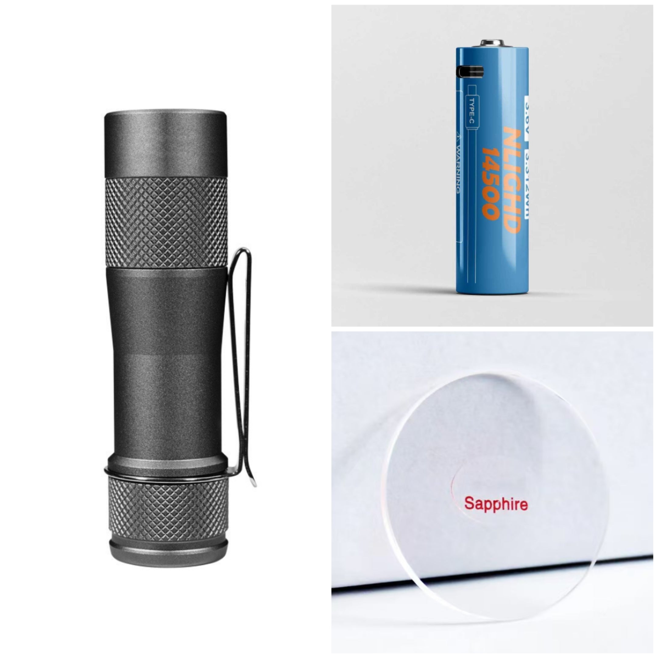 LUMINTOP FWAA 2026 1600lm EDC Flashlight with Battery Sapphire Lens Bundle