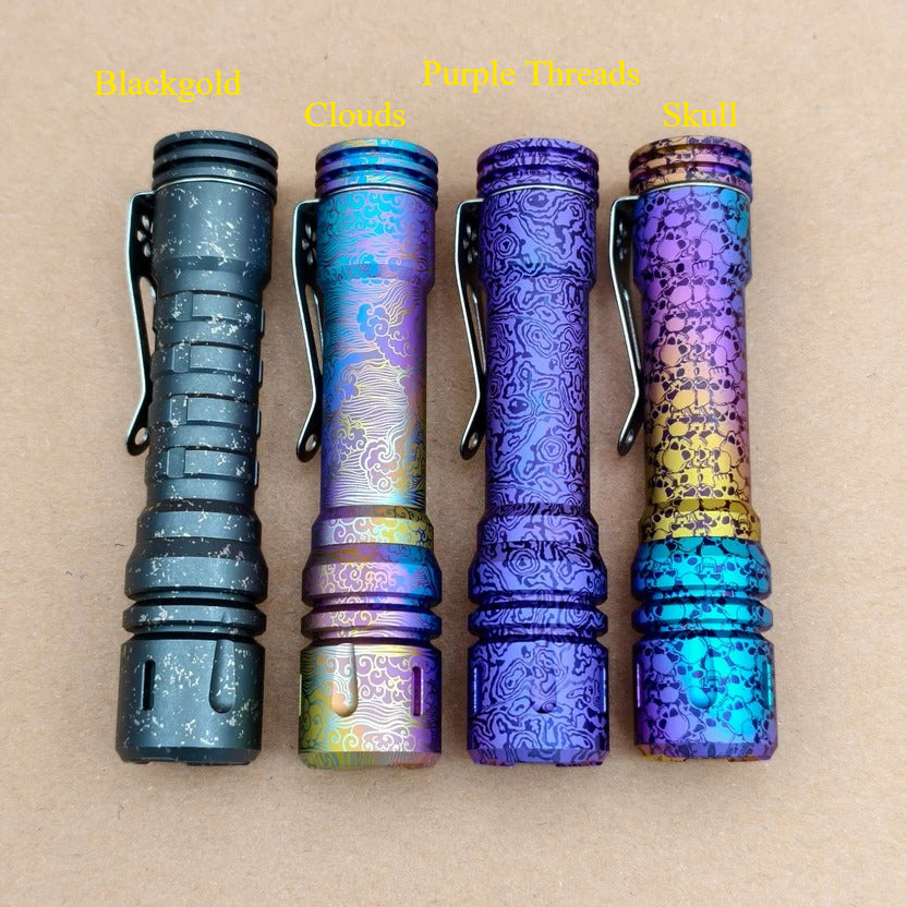 Reylight LANapple Titanium anodized Nichia 519a 4000K 14500 EDC Flashlight Secondary image