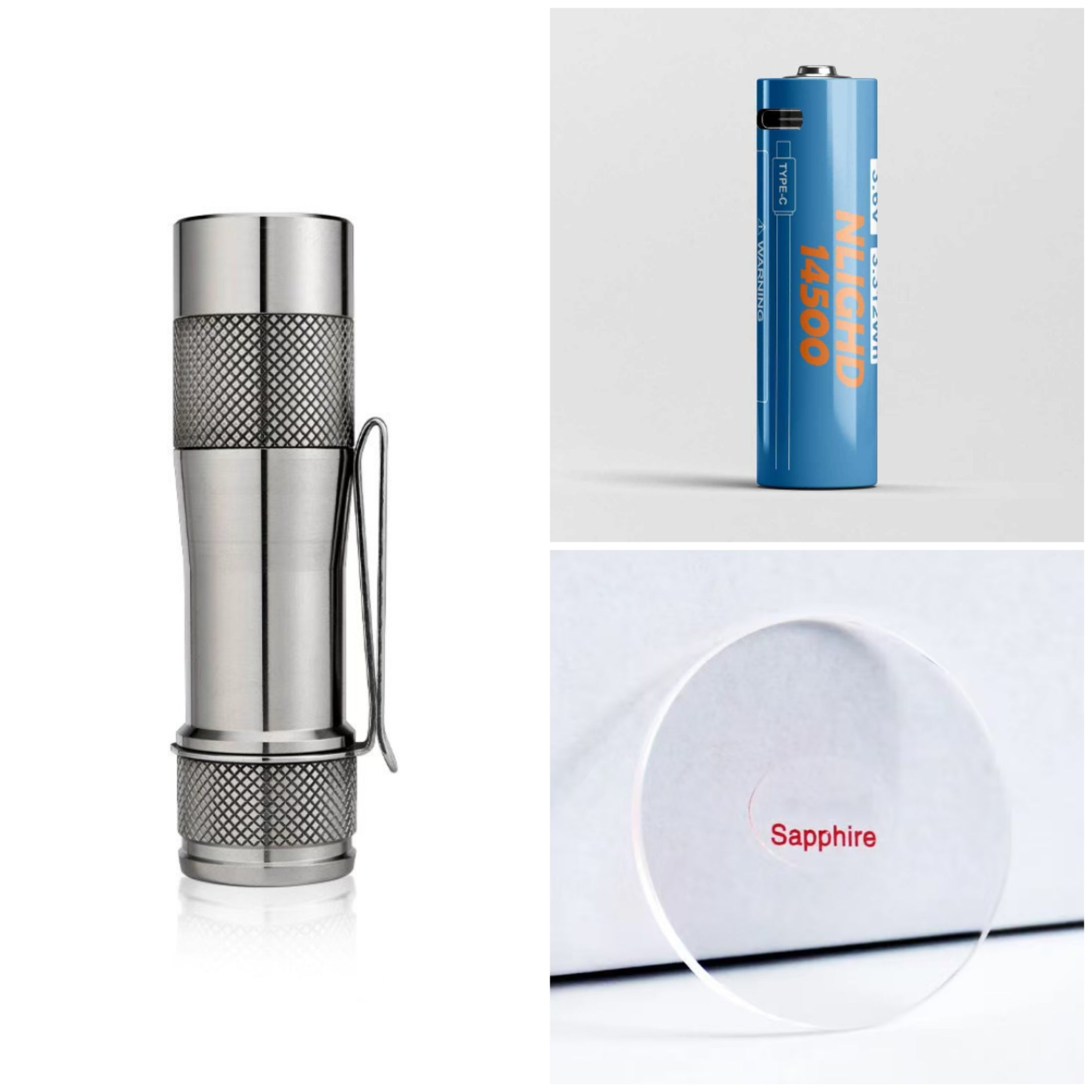 LUMINTOP FWAA 2026 1600lm EDC Flashlight with Battery Sapphire Lens Bundle