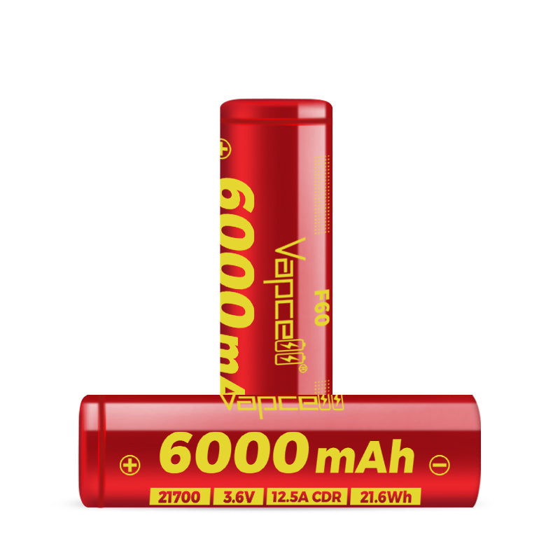 Vapcell F60 21700 6000mah 12.5A Flat Top Battery