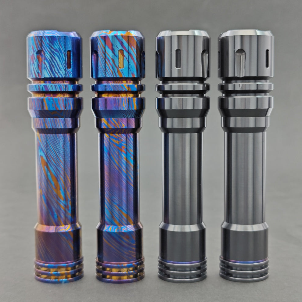 Reylight LANapple-Timascus Zirconium Nichia 519a 14500 EDC Flashlight