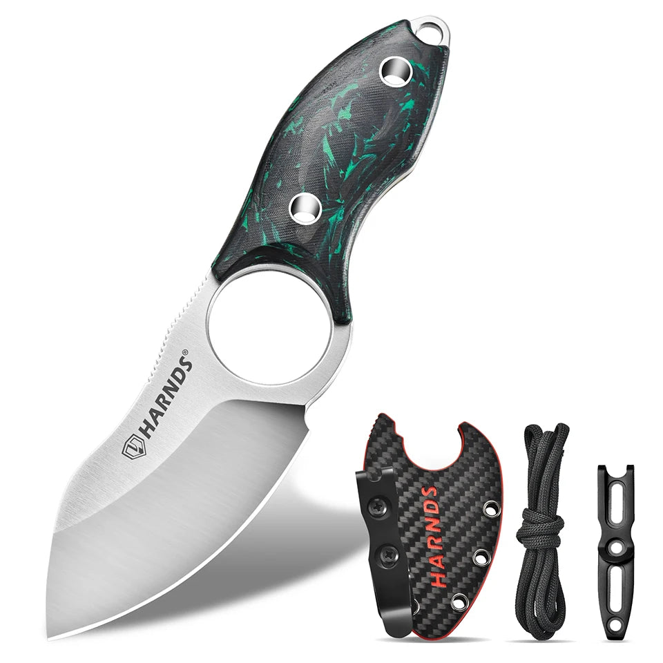 Harnds Eggplant HK2024 Special Edition N690 Steel Blade and Carbon Fiber Handle Pocket Knife