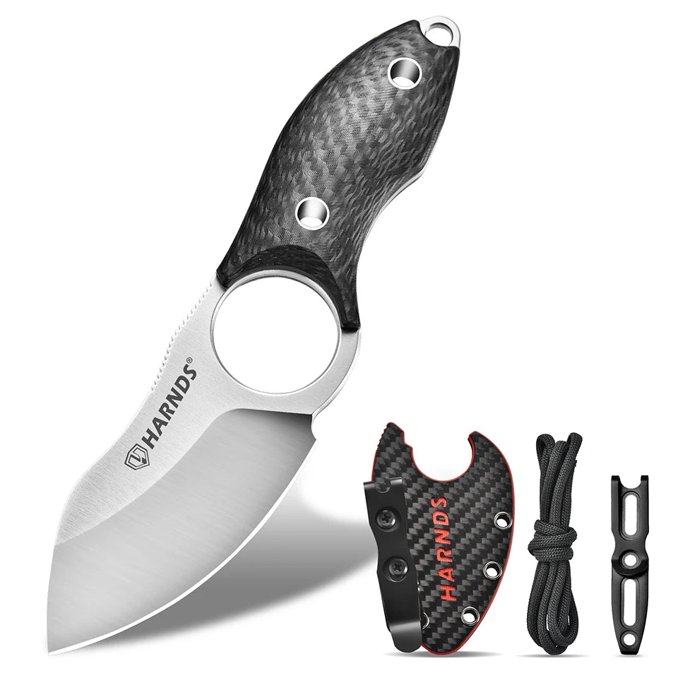 Harnds Eggplant HK2024 Special Edition N690 Steel Blade and Carbon Fiber Handle Pocket Knife