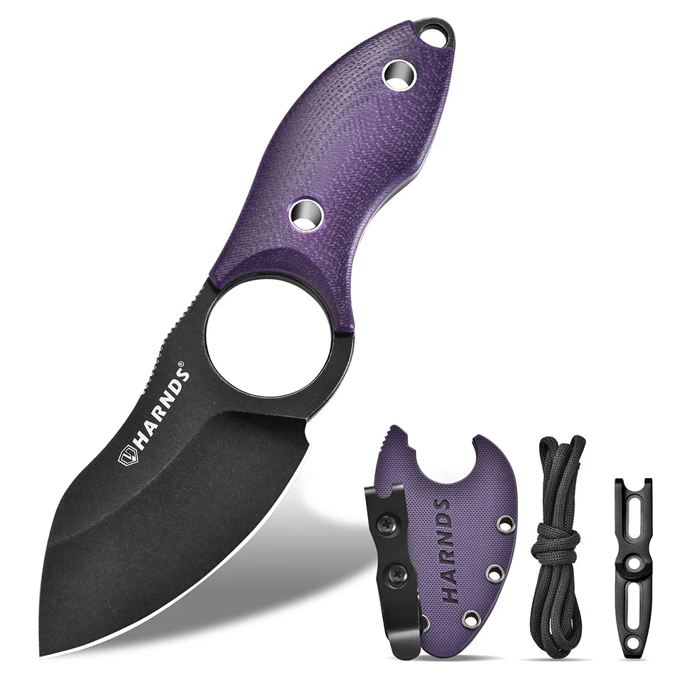 Harnds Eggplant D2 Steel Blade and G10 Handle Pocket Knife