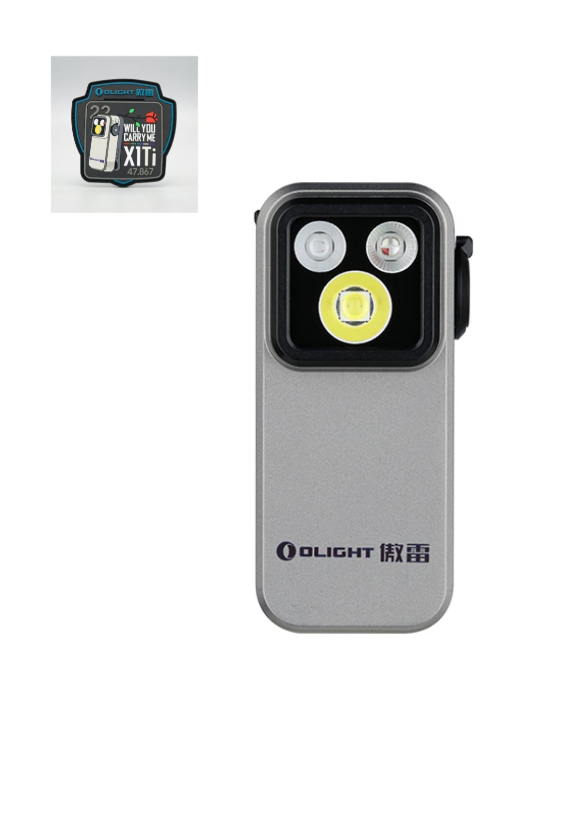 OLIGHT Oclip X1 Titaninum 600lm EDC Flashlight with Floodlight Spotlight and Red Blue Green UV Light OLIGHT Main image