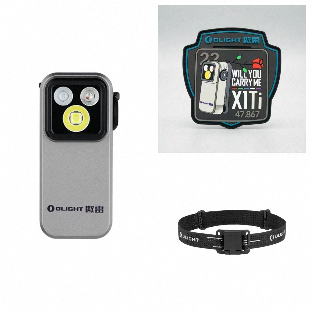 OLIGHT Oclip X1 Titaninum 600lm EDC Flashlight with Floodlight Spotlight and Red Blue Green UV Light OLIGHT