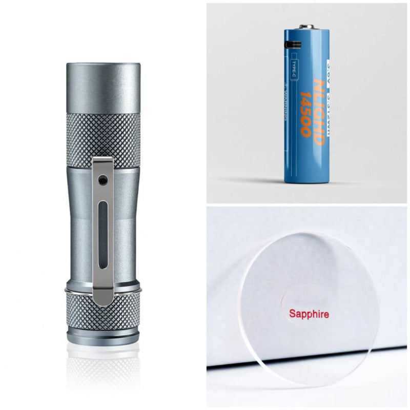 LUMINTOP FW1AA 2026 800lm EDC Flashlight with Battery Sapphire Lens Bundle