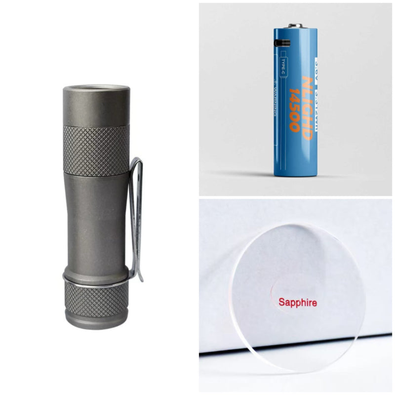 LUMINTOP FWAA 2026 1600lm EDC Flashlight with Battery Sapphire Lens Bundle