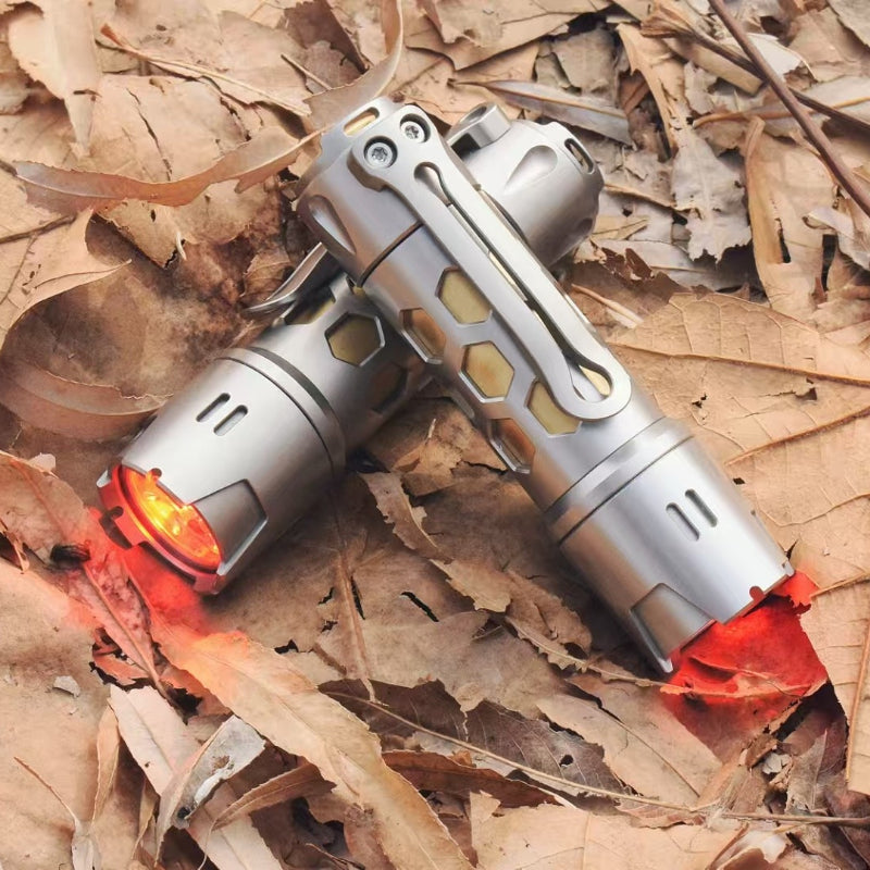 Wontorch FC01 Titanium Zirconium 2000lm 18350 LED Flashlight with RGB Aux LED