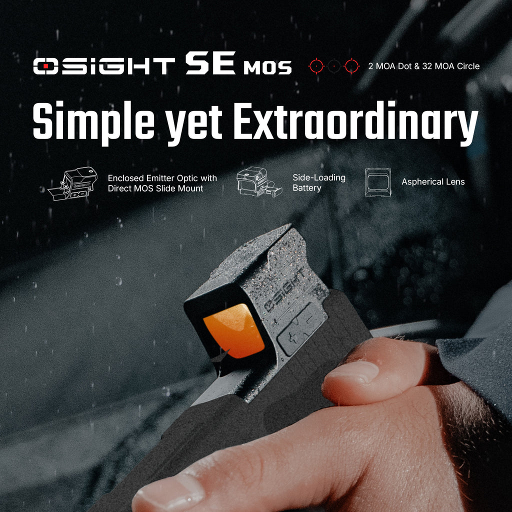 OLIGHT Osight SE MOS Direct-Mount Enclosed Emitter Red Dot Sight with Multi-Reticle System OLIGHT