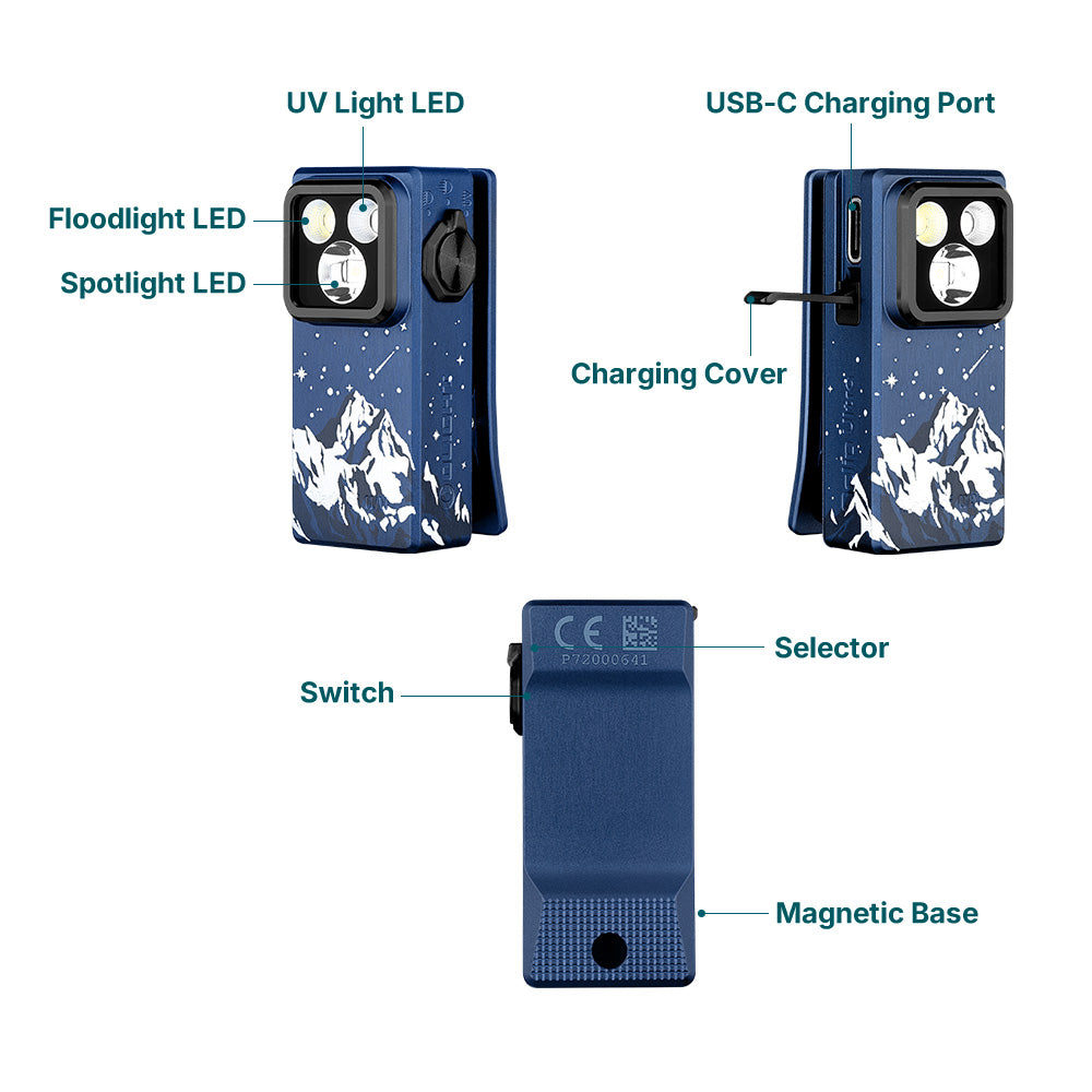OLIGHT Oclip Ultra 530lm Clip-On EDC Light with Flood Spot and UV Mode