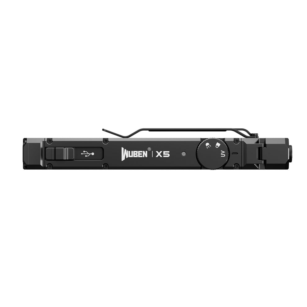 WUBEN X5 1300lm Compact Multi-Function Flashlight With Laser Pointer UV Light WUBEN