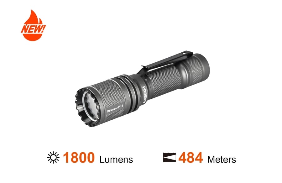 ACEBEAM DEFENDER P16 Luminus SFT40 LED 1800lm 484m 18650 Tactical LED Flashlight