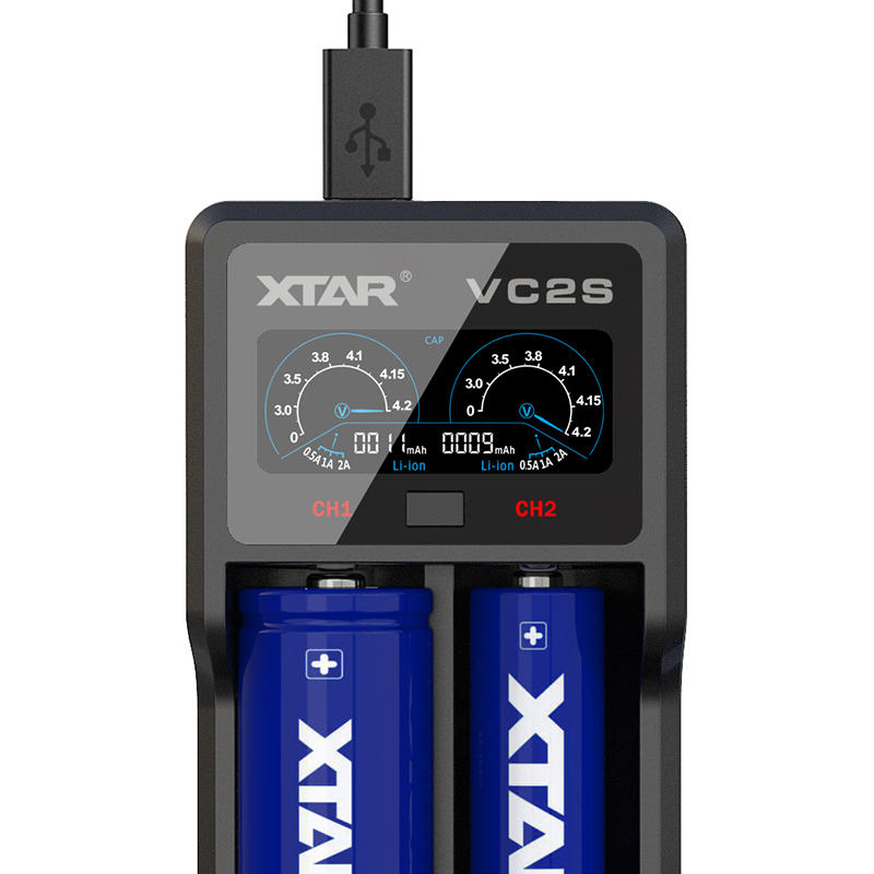XTAR VC2S 2 Slots LCD Screen USB Charger 18650/21700