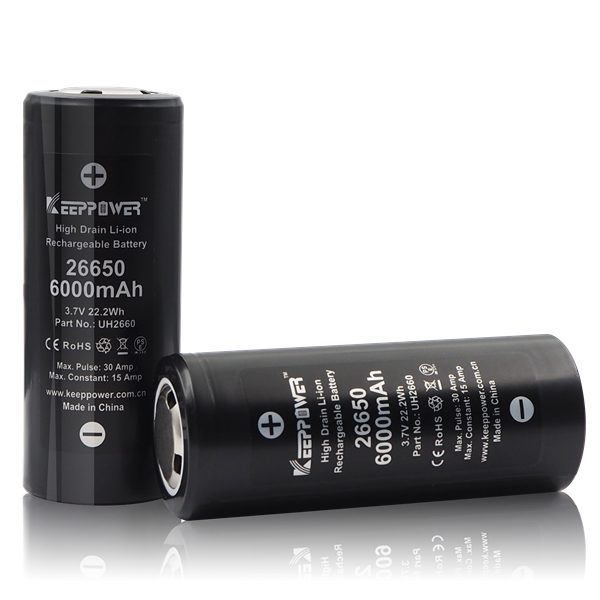 Keeppower 26650 6000mAh 15A Li-ion Rechargeable Battery