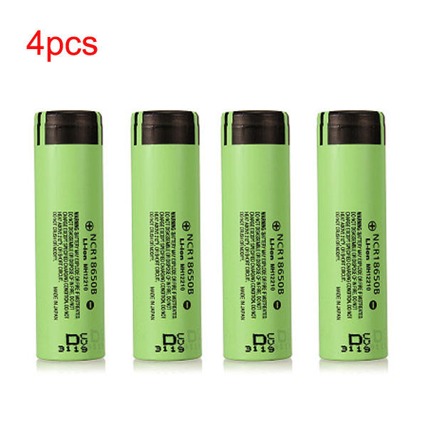 4pcs Panasonic NCR18650B 3400mAH Unprotected Rechargeable Lithium Battery Main image
