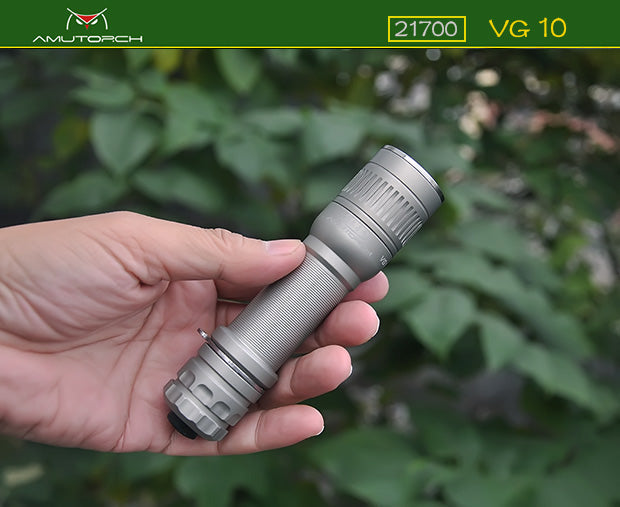 Amutorch New VG10 Cree XPL HD 1200lm 21700 Tactical Flashlight