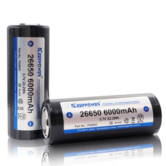 Keeppower 26650 6000mAh 15A Li-ion Rechargeable Battery