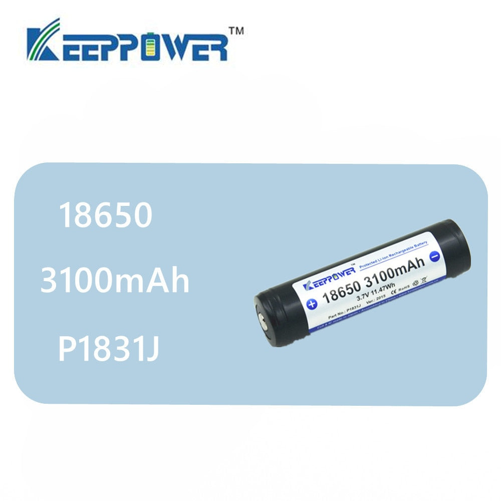 1 pcs Original KeepPower 3100mAh 18650 protected li-ion rechargeable battery 3.7V P1831J