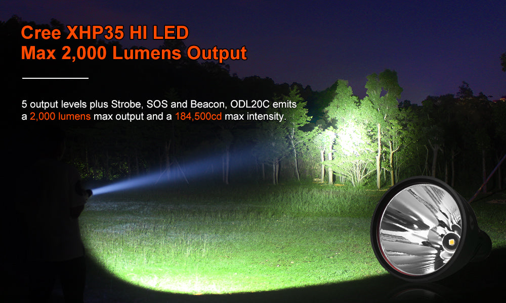 LUMINTOP ODL20C XHP35 HI 2000LM 860M Thrower 26650 Flashlight.
