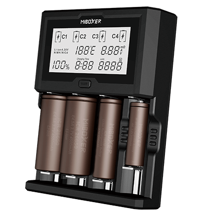 Miboxer C4-12 LCD Display 3A Intelligent Li-ion/IMR/Ni-MH Battery Charger.