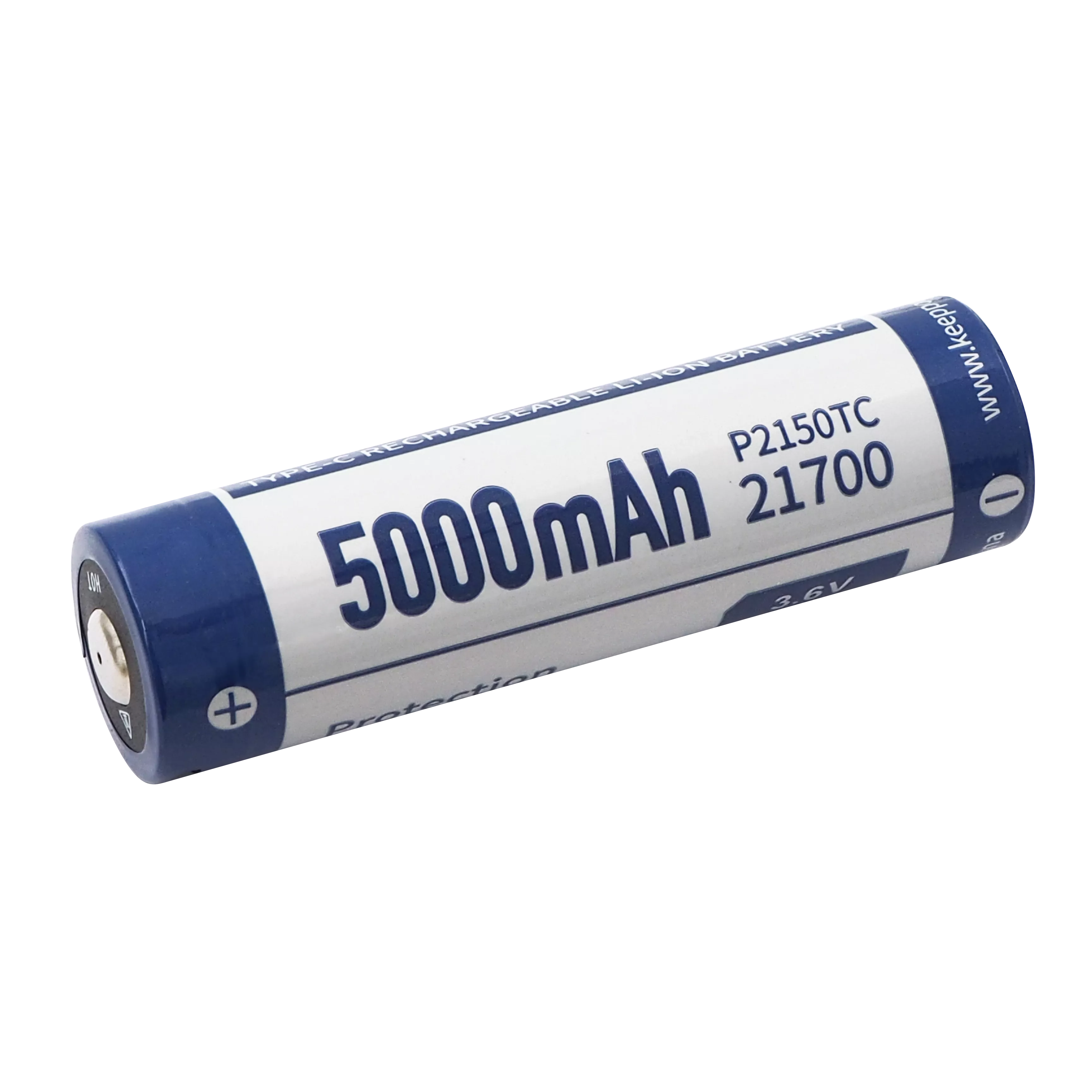 KeepPower P2150TC 21700 5000mah Protected Button Top Battery (USB-C Charge Port) Main image