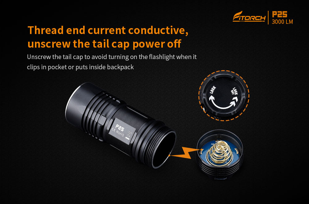 Fitorch P25 4x XPG3 LEDs 3000LM 26350 Battery LED Flashlight Secondary image