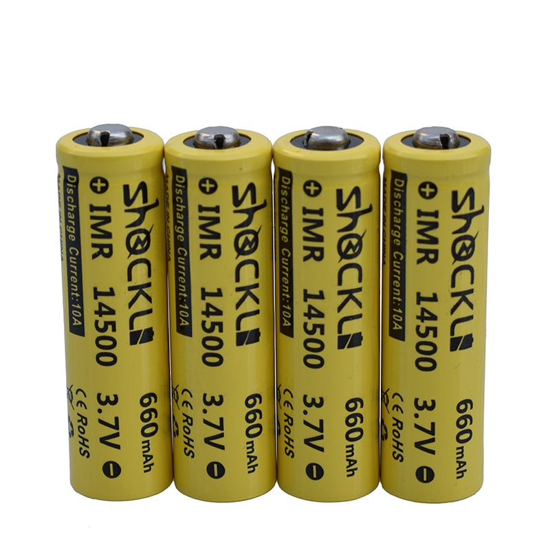 4pcs/ a lot Shockli 14500 battery 3.7V 660mAh Li-ion Rechargeable Battery +  Battery Box for Flashlights Headlamps,torch. - 1PC