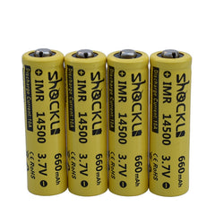 4pcs/ a lot Shockli 14500 battery 3.7V 660mAh Li-ion Rechargeable Battery + Battery Box for Flashlights Headlamps,torch.