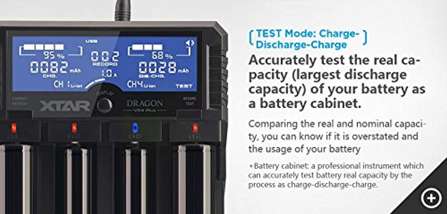 XTAR DRAGON VP4 PLUS Professional Battery Charger and Tester for 18650/14500/26650