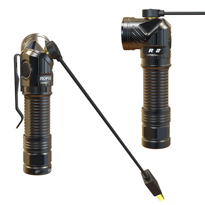 Rofis R2 L2 U3 700LM Head Rotation EDC LED Flashlight Headlamp