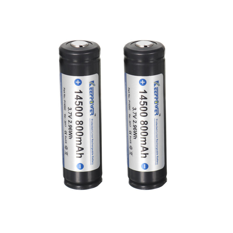2pcs KeepPower 14500 800mAh Protected Rechargeable Battery Main image