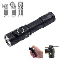 Rofis R2 L2 U3 700LM Head Rotation EDC LED Flashlight Headlamp