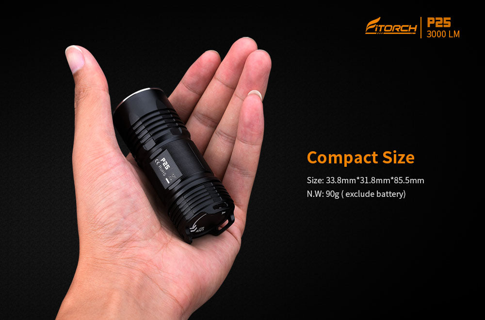 Fitorch P25 4x XPG3 LEDs 3000LM 26350 Battery LED Flashlight