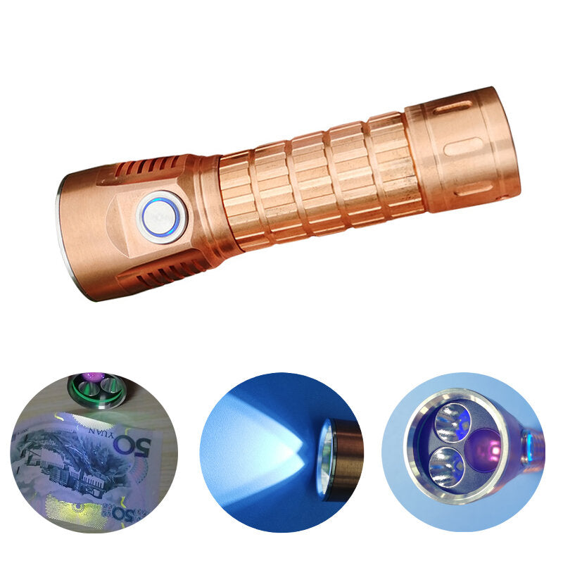 WAINLIGHT Copper Osram KW CSLNM1.1G/UV 365nm UV Rrechargeable Flashlight