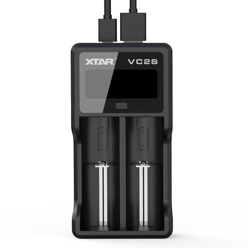 XTAR VC2S 2 Slots LCD Screen USB Charger 18650/21700