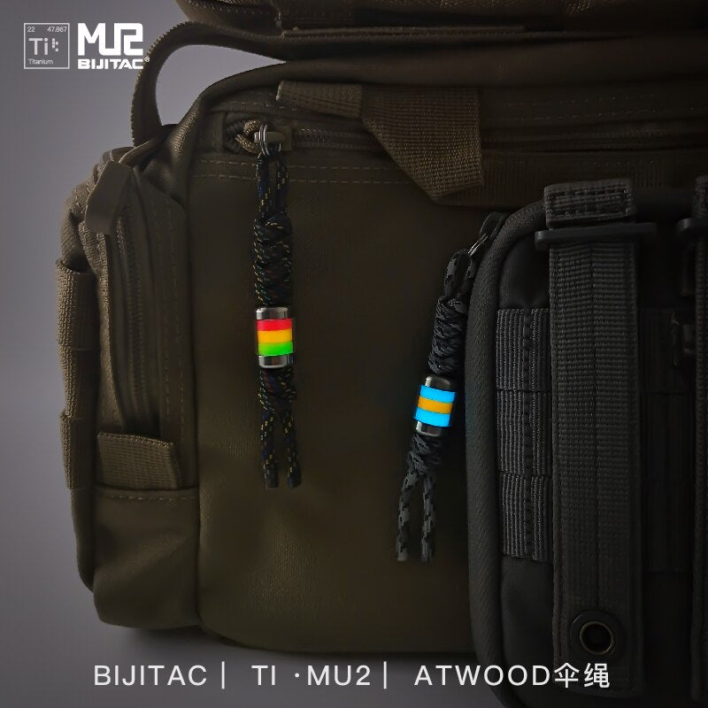 BIJITAC MU2 Titanium Alloy Glow Lanyard EDC Keychain Pendant Knife Beads