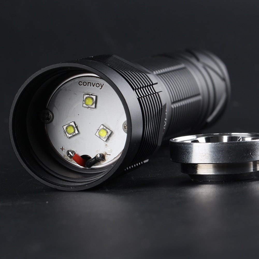 Convoy S12 triple luminus sst20/nichia 219C LED Flashlight