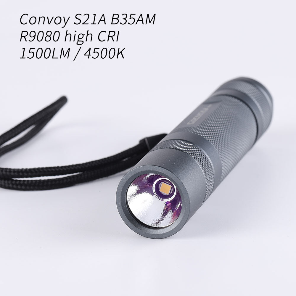 Convoy S21A with B35AM R9080 high CRI 4500K 1500LM21700 flashlight