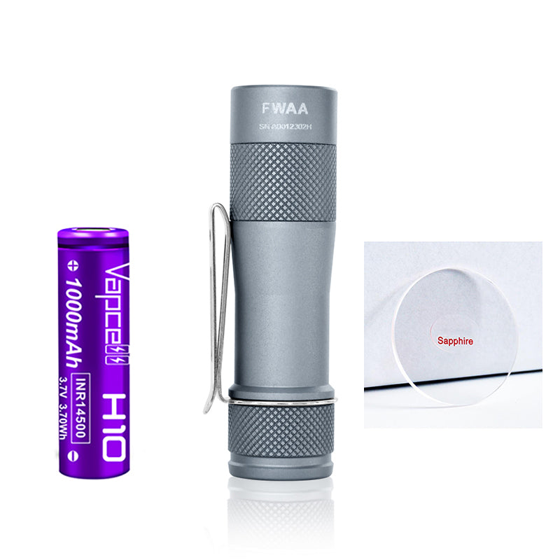 Lumintop FWAA 1400lm 14500 EDC LED Flashlight with Battery Sapphire Lens Bundle Main image