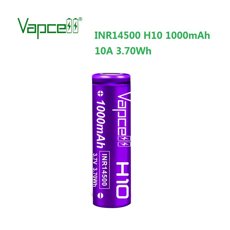 Vapcell H10 INR14500 1000mah 10A high drian 14500 Battery For FWAA
